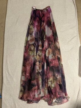 Floral Maxi Skirt in Purple and Pink